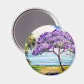 Aimant Jacaranda Arbre Tropical Art (Recto/Verso)