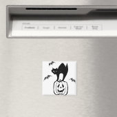Aimant Jack-o'-lantern Black Cat Citrouille Halloween eff (In Situ (Lave-vaisselle))
