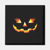 Aimant Jack-o'-lantern Face Citrouille Eyelashes Hallowee (Devant)