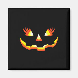 Aimant Jack-o'-lantern Face Citrouille Eyelashes Hallowee