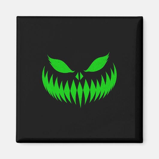 Aimant Jack-o'-lantern Face de Citrouille de peur Hallowe (Devant)