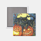 Aimant Jack-O'Lantern et Chats noirs (Recto/Verso)