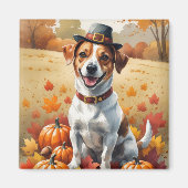 Aimant Jack Russell À L'Automne Laisse L'Art Thanksgiving (Devant)
