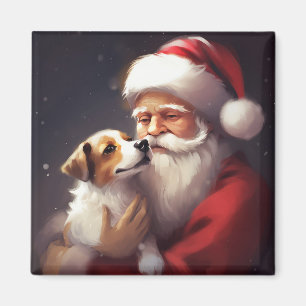 Aimant Jack Russell Avec Noël Festif Du Père Noël