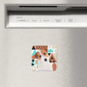 Aimant Jack Russell Terrier Chien Orange Géométrique (In Situ (Lave-vaisselle))