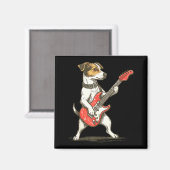 Aimant Jack Russell Terrier Dog Playing Guitar Rocker Gui (Recto/Verso)