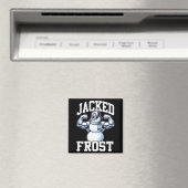 Aimant Jacked Frost Muscular Snowman Vintage Gym  (In Situ (Lave-vaisselle))
