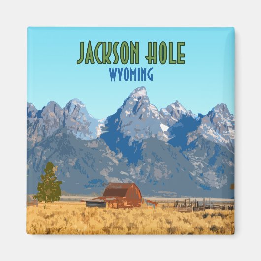 Aimant Jackson Hole Wyoming Vintage (Devant)