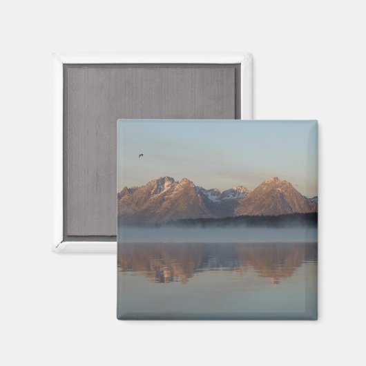 Aimant Jackson Lake Dam réflexion dans Grand Teton Park (Recto/Verso)