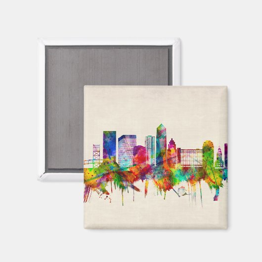 Aimant Jacksonville Florida Skyline (Recto/Verso)