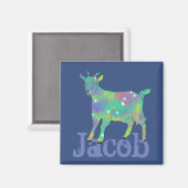 Aimant Jacob Ajouter un nom Colorée Éperche Chèvre Animal (Recto/Verso)