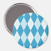 Aimant Jacquard bleu Peacock Petite forme diamant (Recto/Verso)