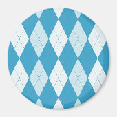 Aimant Jacquard bleu Peacock Petite forme diamant (Devant)