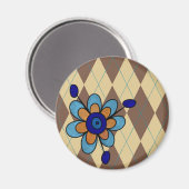 Aimant Jacquard Brown & Fleur (Recto/Verso)