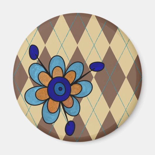Aimant Jacquard Brown & Fleur (Devant)
