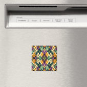 Aimant Jacquard Mardi Gras jaune violet vert (In Situ (Lave-vaisselle))
