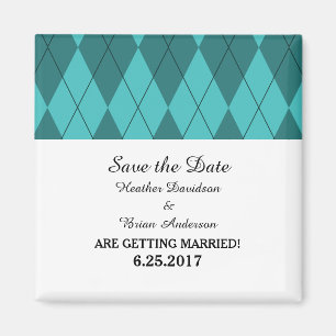 Aimant Jacquard Turquoise Enregistrer l'aimant Date