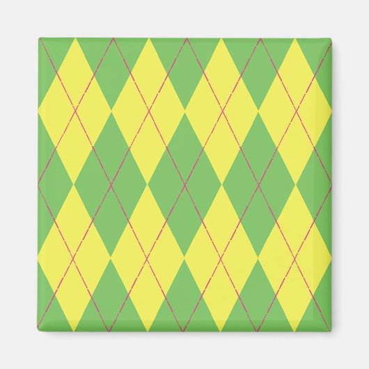 Aimant Jacquard vert et jaune (Devant)