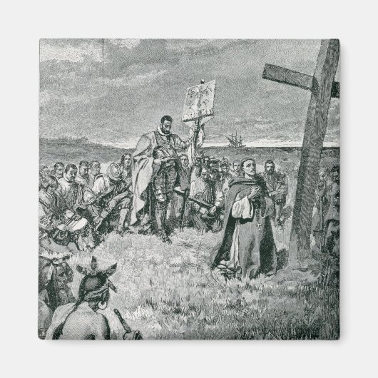 Aimant Jacques Cartier Mise en place d'une croix en Gaspe (Devant)