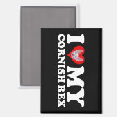 Aimant J'adore (Cœur) Mon Cornish Rex (Recto/Verso)