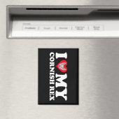 Aimant J'adore (Cœur) Mon Cornish Rex (In Situ (Lave-vaisselle))