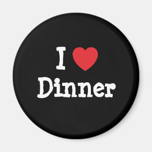 Aimant J'adore Dîner coeur T-Shirt