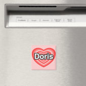 Aimant J'adore Doris. Je t'aime Doris. Cœur (In Situ (Lave-vaisselle))
