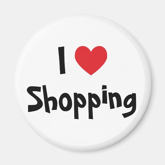 Aimant J'adore faire du shopping (Devant)