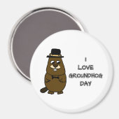 Aimant J'adore Groundhog Day (Recto/Verso)