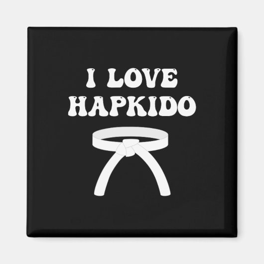 Aimant J'adore Hapkido Boxe Asiatique Jiujitsu Kickboxing (Devant)