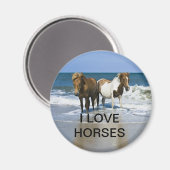 AIMANT J'ADORE LA MAGNÈTE DES CHEVAUX (Recto/Verso)