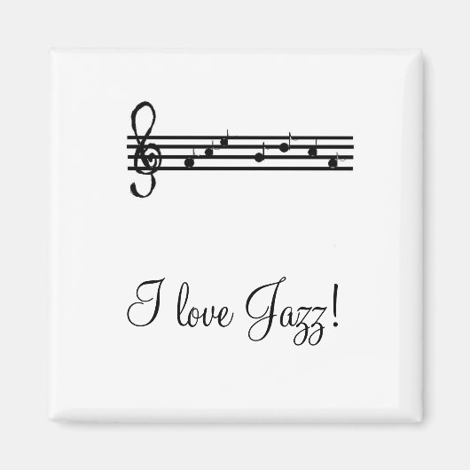 Aimant J'adore la musique Jazz (Devant)