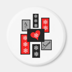 Aimant J'adore la neige