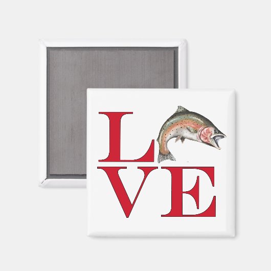 Aimant J'adore la truite (Recto/Verso)
