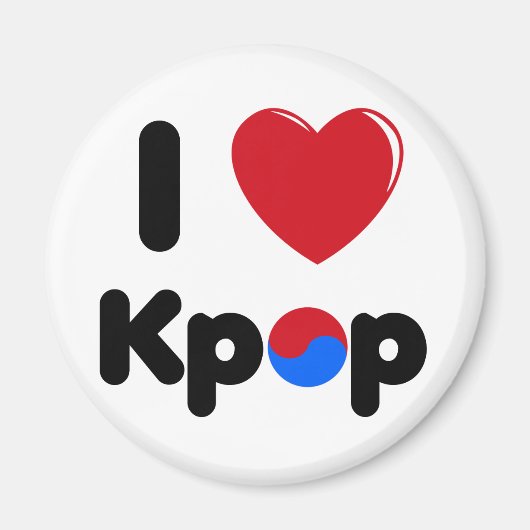 Aimant J'adore l'aimant de frigo k-pop (Devant)