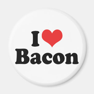 Aimant J'adore le Bacon au Coeur Rouge - Amateur de Bacon