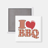 Aimant J'adore le barbecue (Recto/Verso)