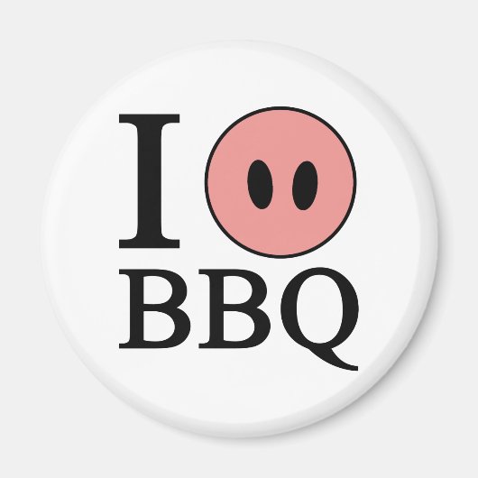 Aimant J'adore le barbecue (Devant)