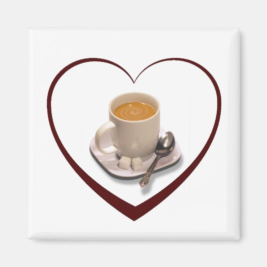 Aimant J'adore le café (Devant)