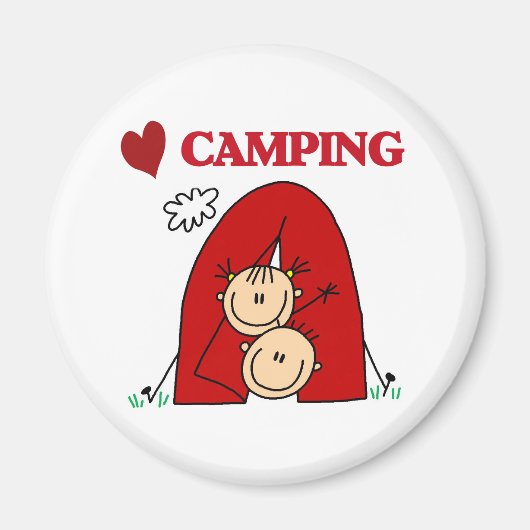 Aimant J'adore le camping (Devant)