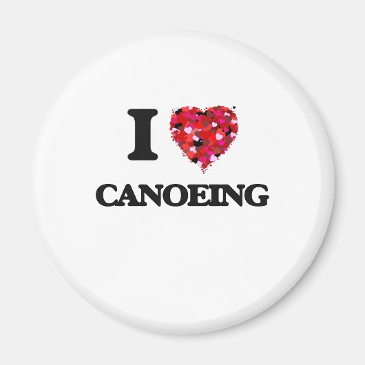 Aimant J'adore le canoë (Devant)