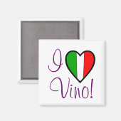 Aimant J'adore le drapeau Vino-Italien (Recto/Verso)