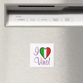 Aimant J'adore le drapeau Vino-Italien (In Situ (Lave-vaisselle))