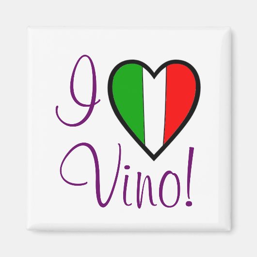 Aimant J'adore le drapeau Vino-Italien (Devant)