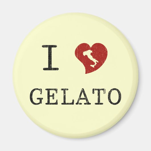 Aimant J'adore le gelato (Devant)