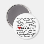 Aimant J'adore le hockey (Recto/Verso)