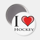 Aimant J'adore le hockey (Recto/Verso)