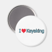 Aimant J'adore le logo de Kayaking (Recto/Verso)