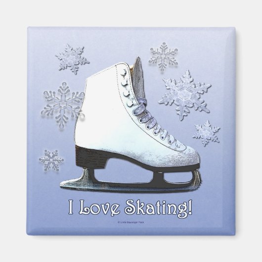 Aimant J'adore le patinage (Devant)