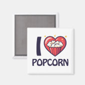Aimant J'adore le pop-corn (Recto/Verso)
